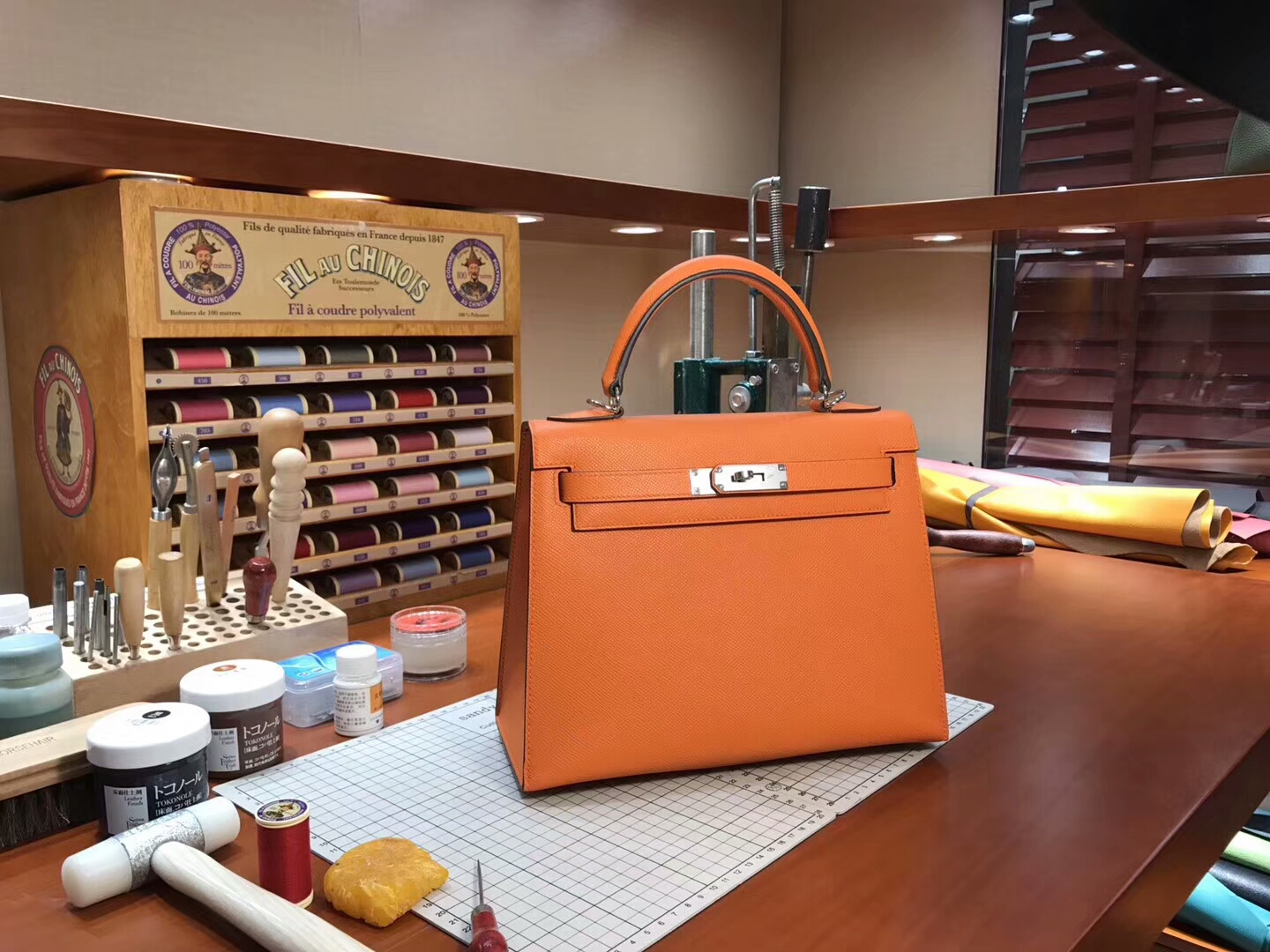 经典橙色 CK93 Orange 银扣 Kelly 28CM 现货系列 HERMES 爱马仕