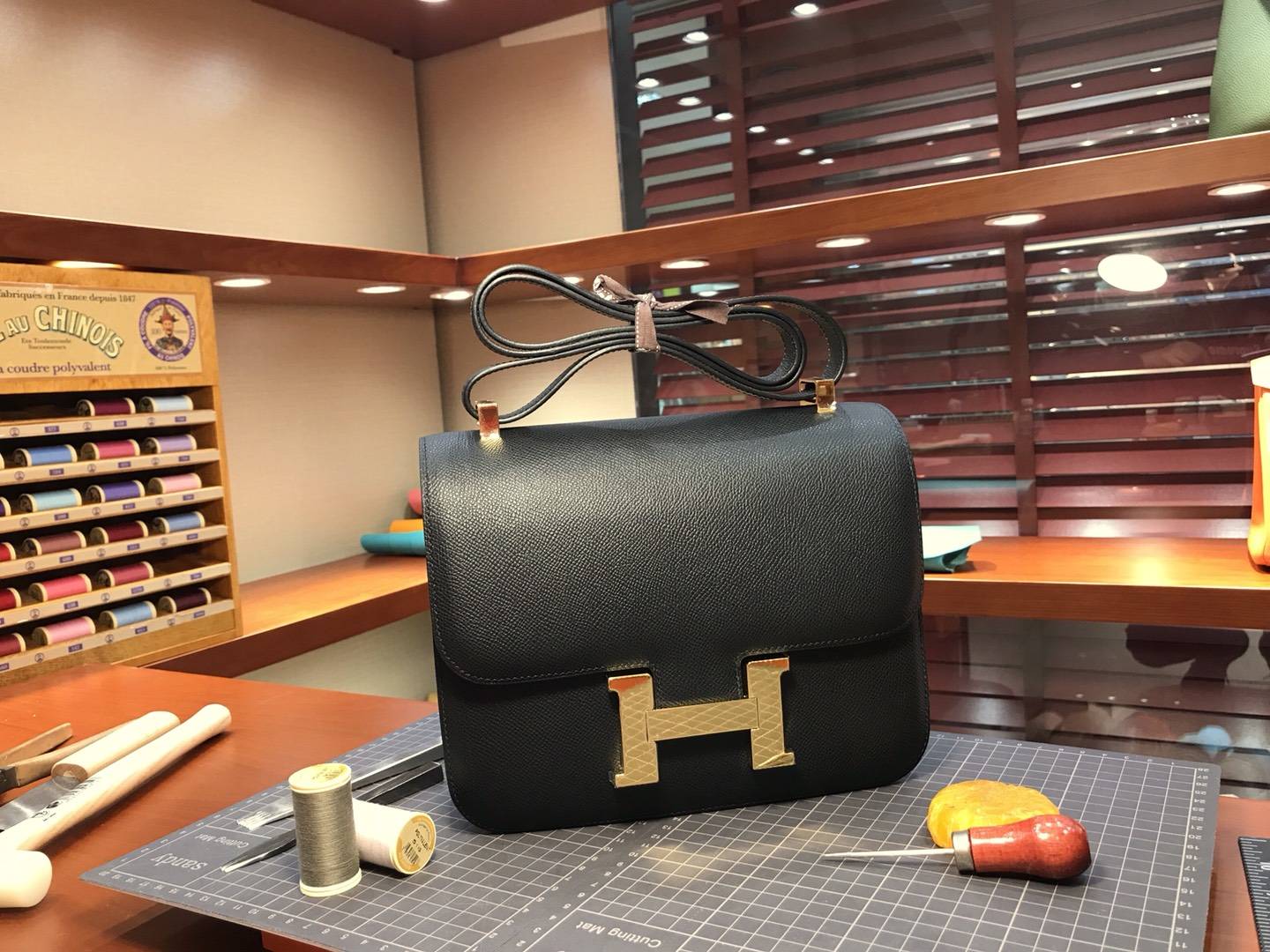 HERMES 爱马仕 空姐包 Constance BLACK 黑色 配全套专柜原版包装