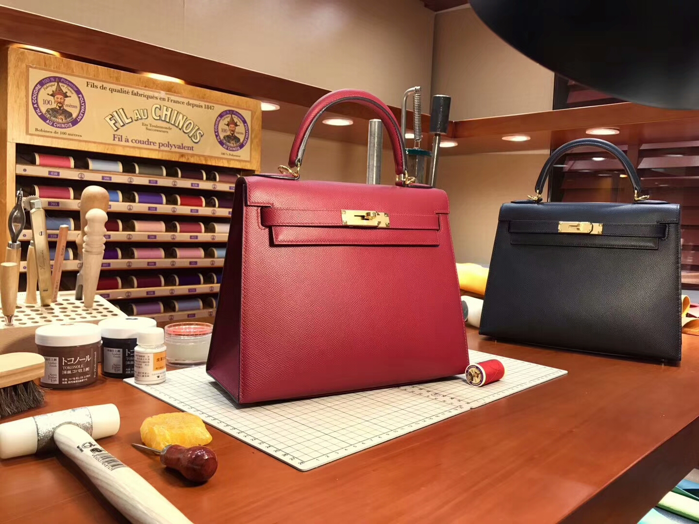 Kelly 28CM 现货系列 配全套专柜原版包装 H红 Rouge H 爱马仕HERMES