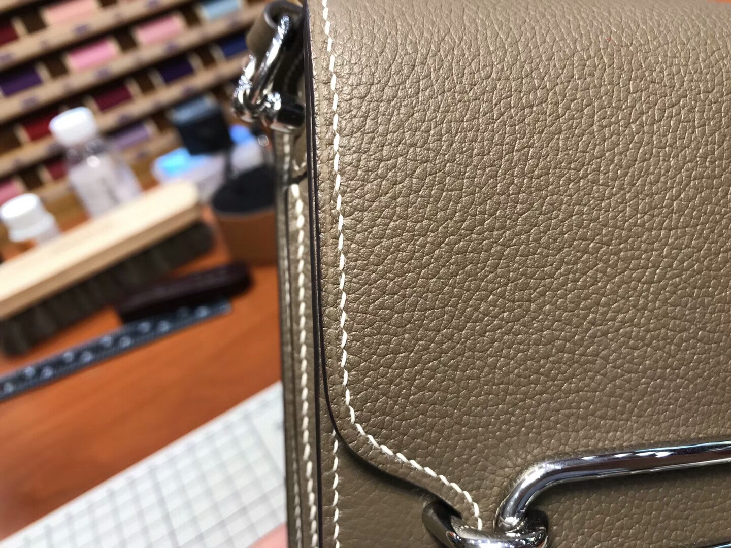 猪鼻子包 Roulis HERMES 爱马仕 大象灰 etoupe ck18 配全套专柜原版包装