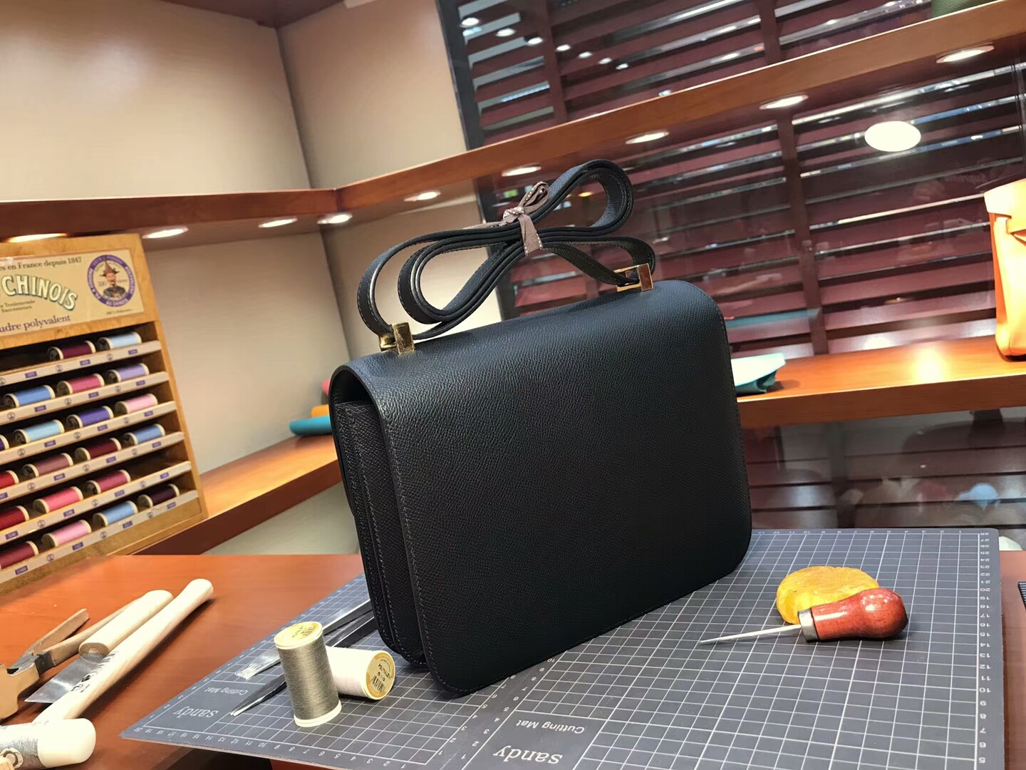 HERMES 爱马仕 空姐包 Constance BLACK 黑色 配全套专柜原版包装