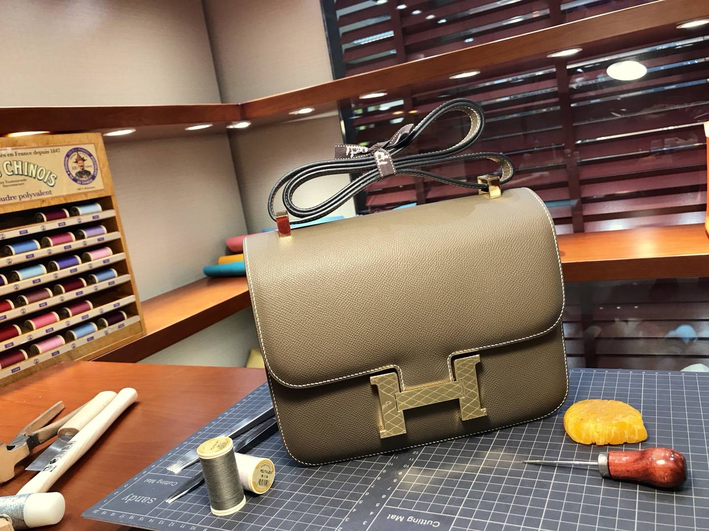 HERMES 爱马仕 空姐包 Constance 大象灰 etoupe ck18 配全套专柜原版包装