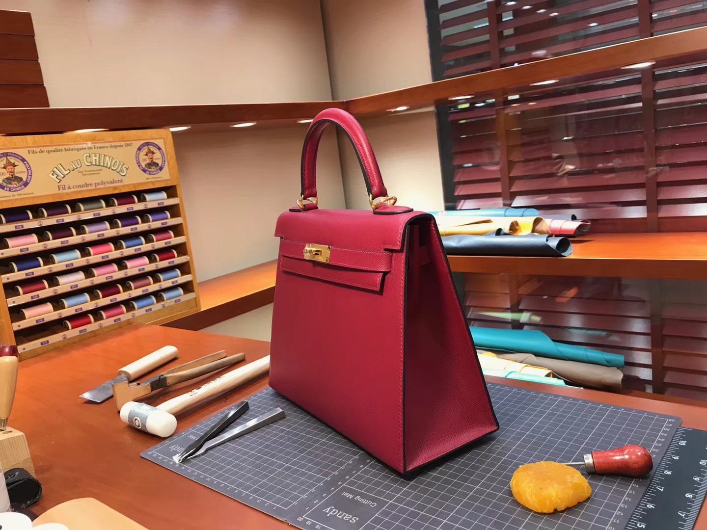 Kelly 28CM 现货系列 配全套专柜原版包装 H红 Rouge H 爱马仕HERMES