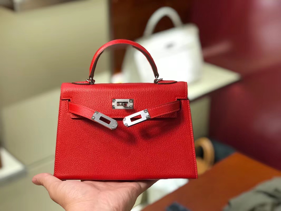 HERMES 爱马仕 Mini Kelly || 20cm 山羊皮 Q5 国旗红 Rouge Casaque