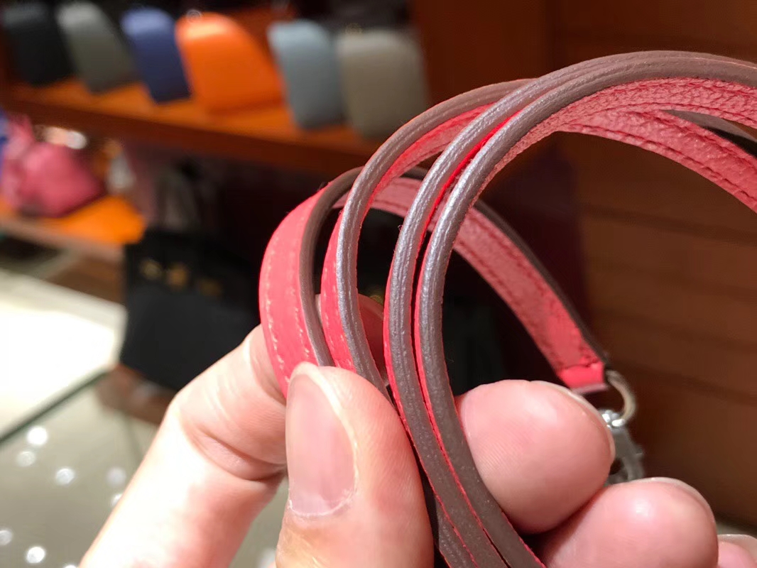 HERMES 爱马仕 Mini Kelly || 20cm 山羊皮 U5 唇膏粉 Rose lipsui