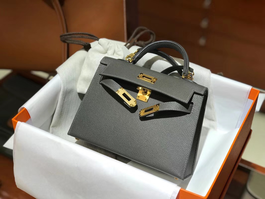 HERMES 爱马仕 Mini Kelly || 20cm Epsom 8F 锡器灰 Etain