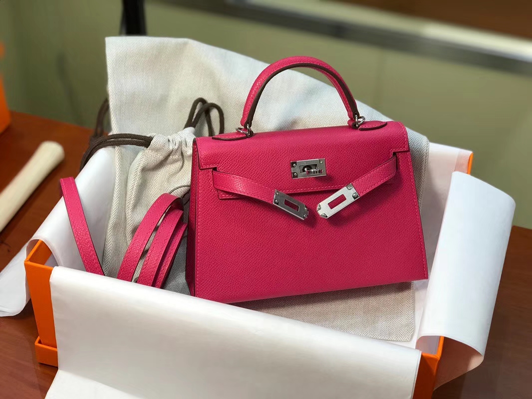 HERMES 爱马仕 Mini Kelly || 20cm Epsom 糖果玫红 E5