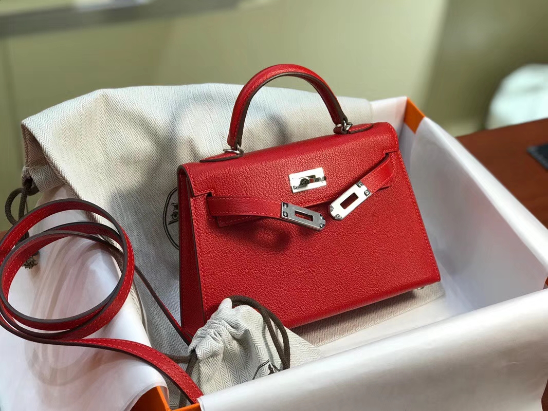 HERMES 爱马仕 Mini Kelly || 20cm 山羊皮 Q5 国旗红 Rouge Casaque