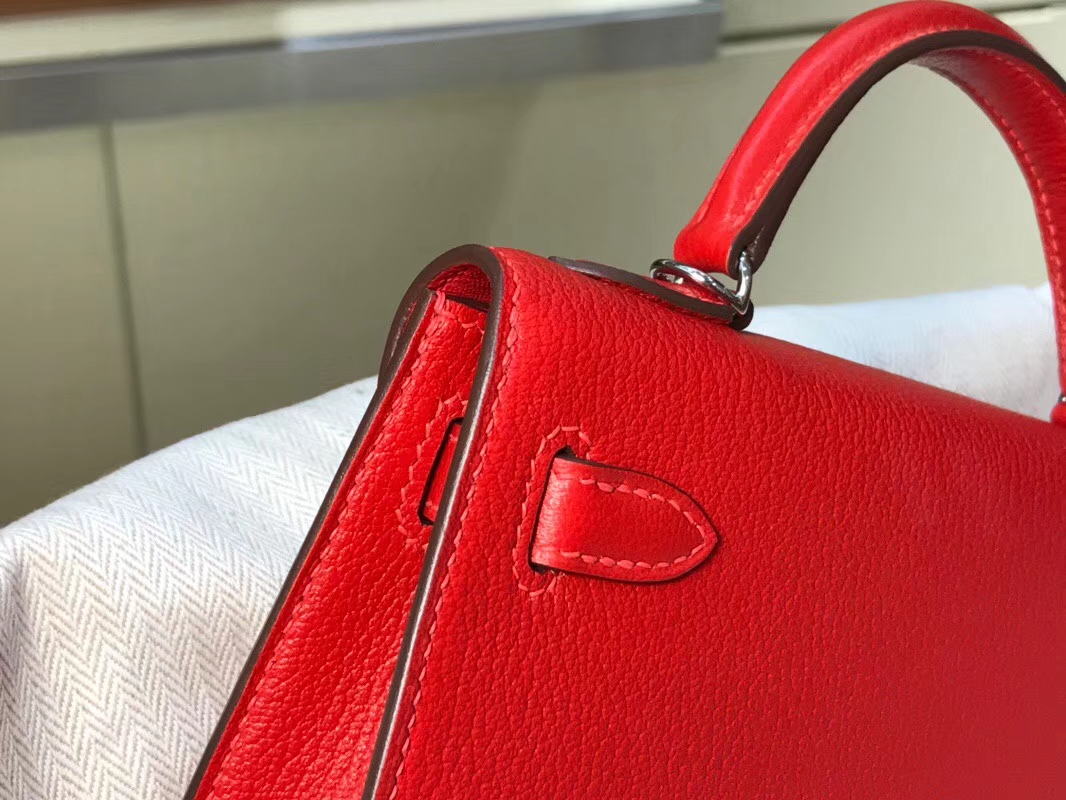 HERMES 爱马仕 Mini Kelly || 20cm 山羊皮 Q5 国旗红 Rouge Casaque