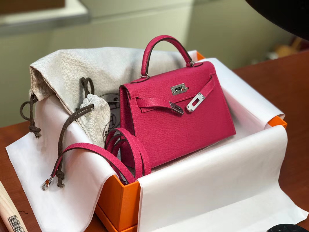 HERMES 爱马仕 Mini Kelly || 20cm Epsom 糖果玫红 E5
