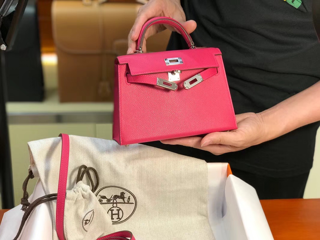 HERMES 爱马仕 Mini Kelly || 20cm Epsom 糖果玫红 E5