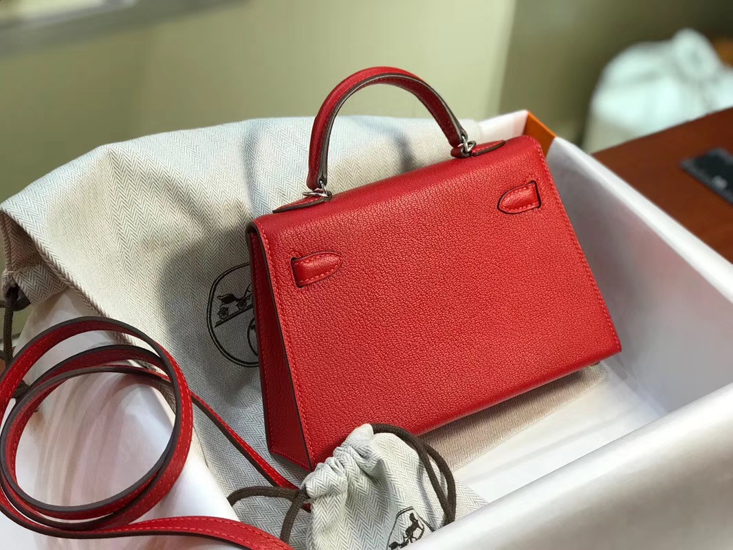 HERMES 爱马仕 Mini Kelly || 20cm 山羊皮 Q5 国旗红 Rouge Casaque