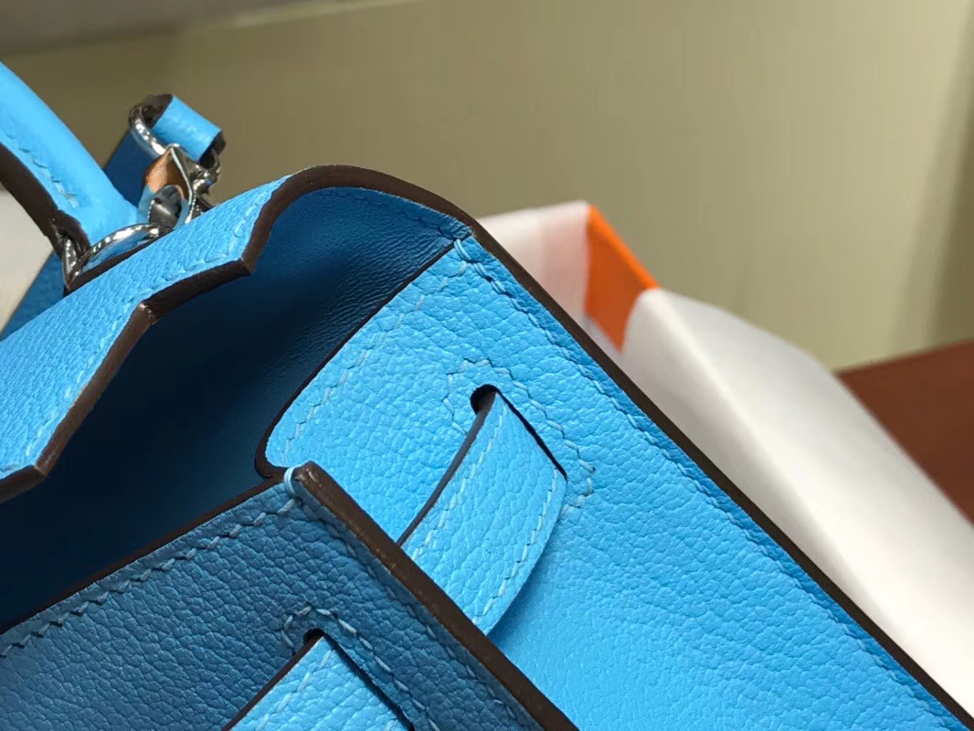 HERMES 爱马仕 Mini Kelly || 20cm 山羊皮 7W伊兹密尔蓝 Blue Lzmir