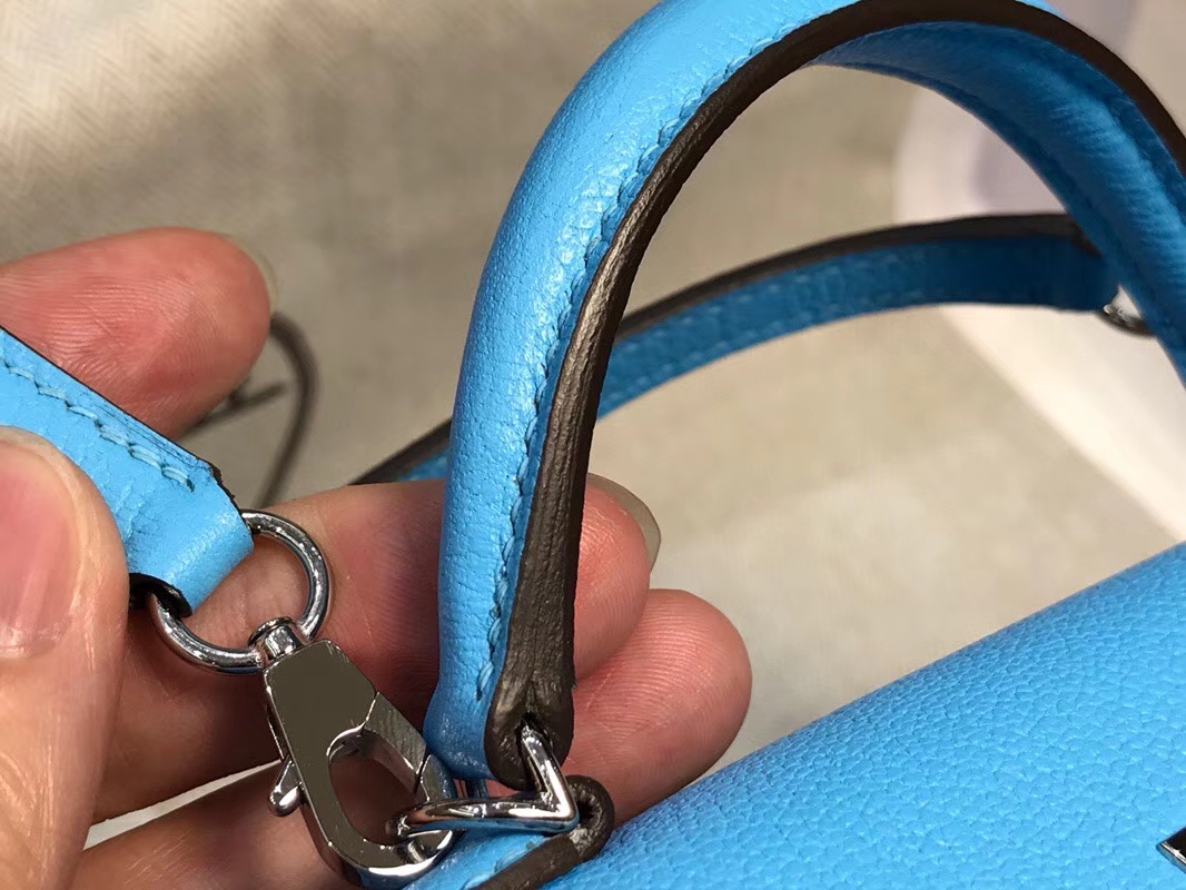 HERMES 爱马仕 Mini Kelly || 20cm 山羊皮 7W伊兹密尔蓝 Blue Lzmir
