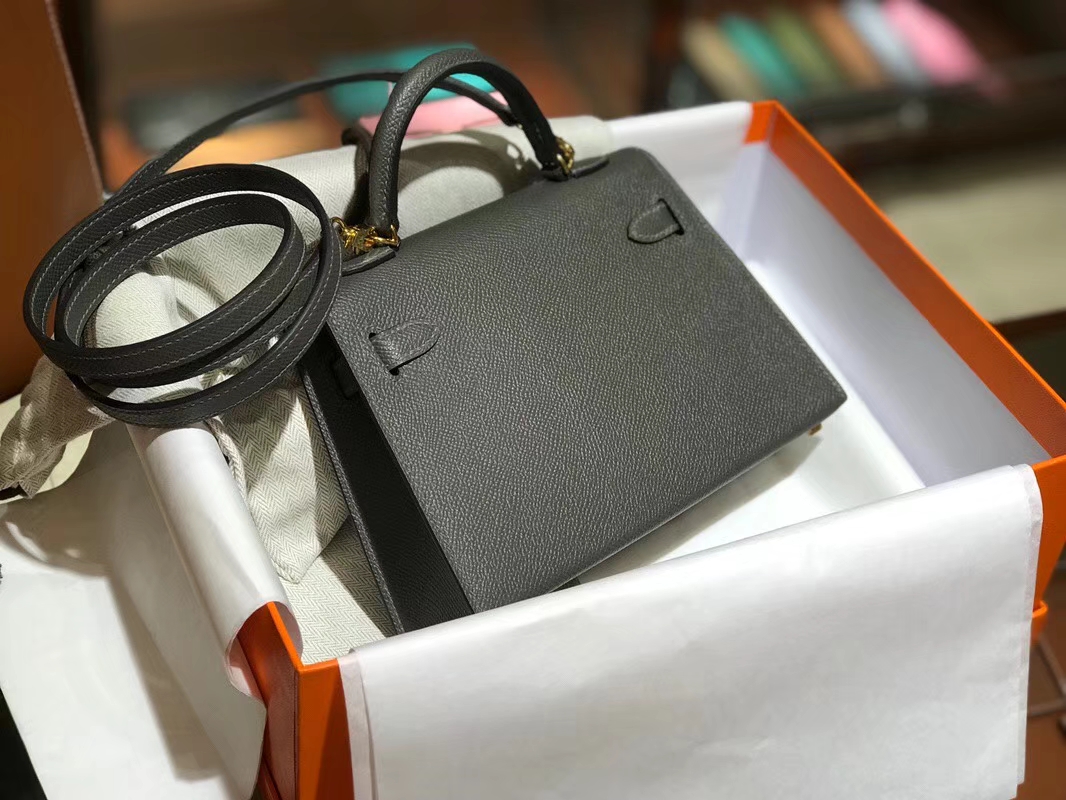HERMES 爱马仕 Mini Kelly || 20cm Epsom 8F 锡器灰 Etain
