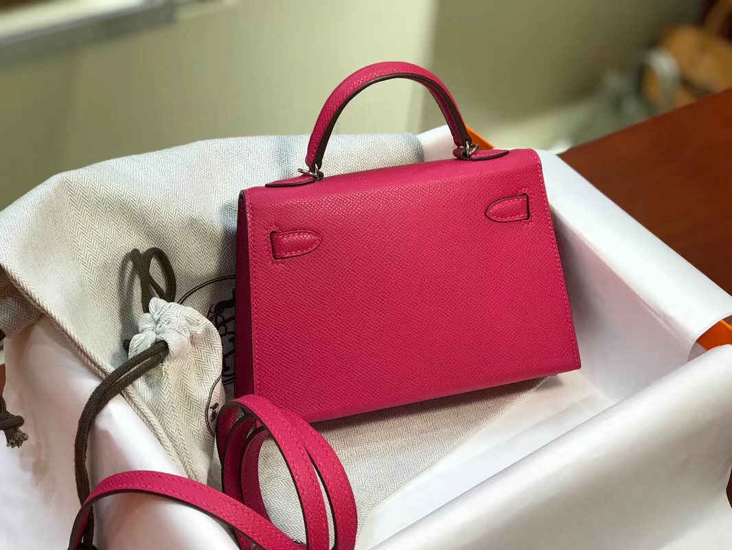 HERMES 爱马仕 Mini Kelly || 20cm Epsom 糖果玫红 E5
