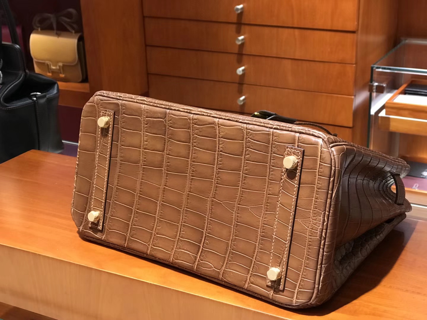 HERMES 爱马仕 Birkin 30CM  金扣 4g 焦糖色 brulee 进口鳄鱼皮