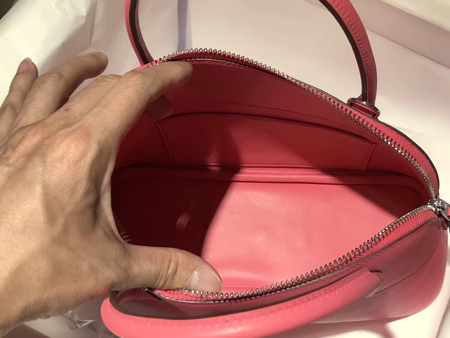 Hermes 爱马仕 Bolide Epsom皮 U5唇膏粉Rose Lipsur 27cm 可接受定制