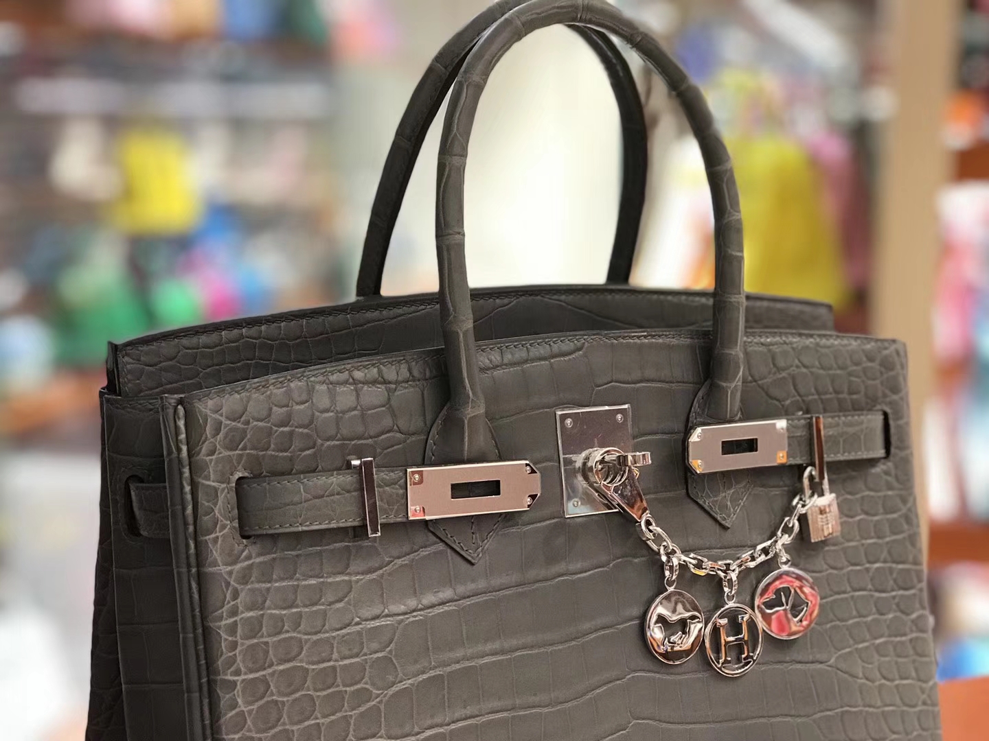 HERMES 爱马仕 Birkin 30CM cc88 石墨黑 石墨灰 黑灰色 graphite 配全套专柜原版包装