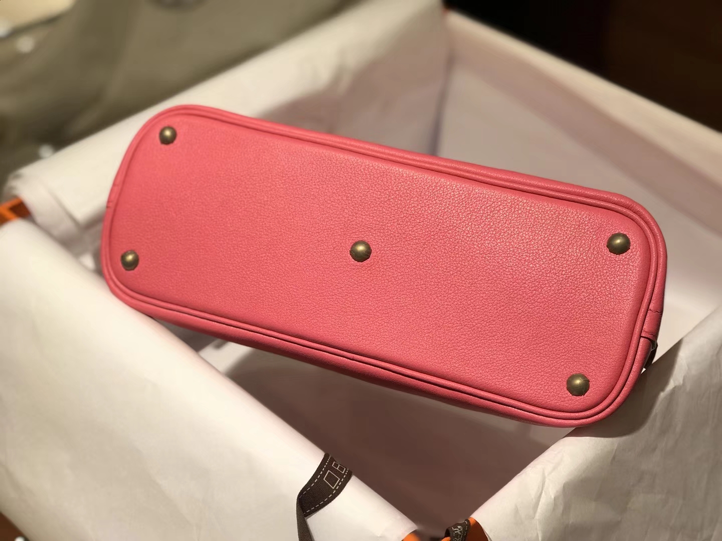 Hermes 爱马仕 Bolide Epsom皮 U5唇膏粉Rose Lipsur 27cm 可接受定制
