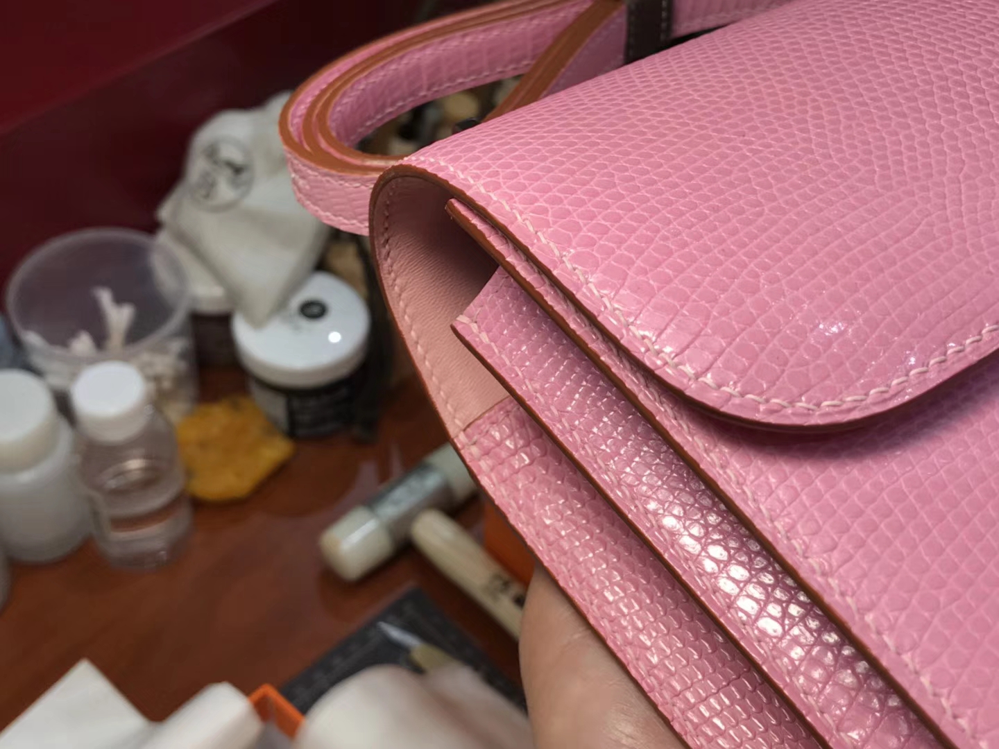 Hermes 爱马仕 空姐包 Constance 蜥蜴皮 rose sakura 水粉色 3q 定制15-20天发货 配全套专柜原版包装