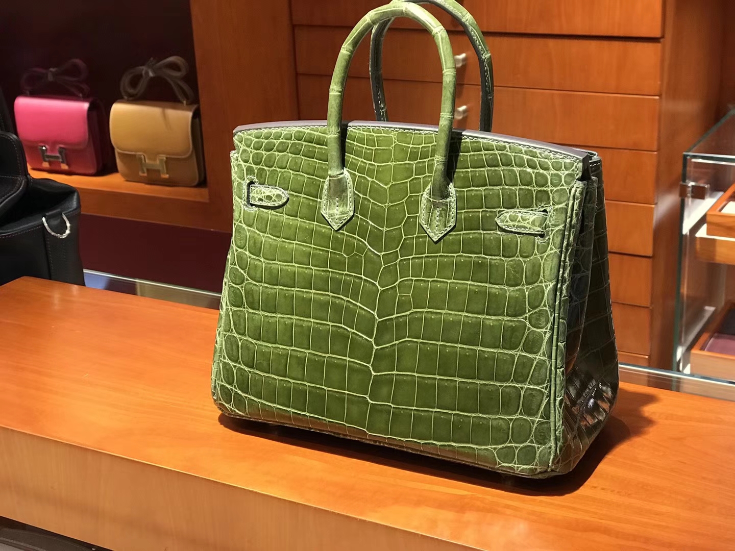 HERMES 爱马仕 Birkin 25CM  金扣 6H Veronese 橄榄绿 进口鳄鱼皮