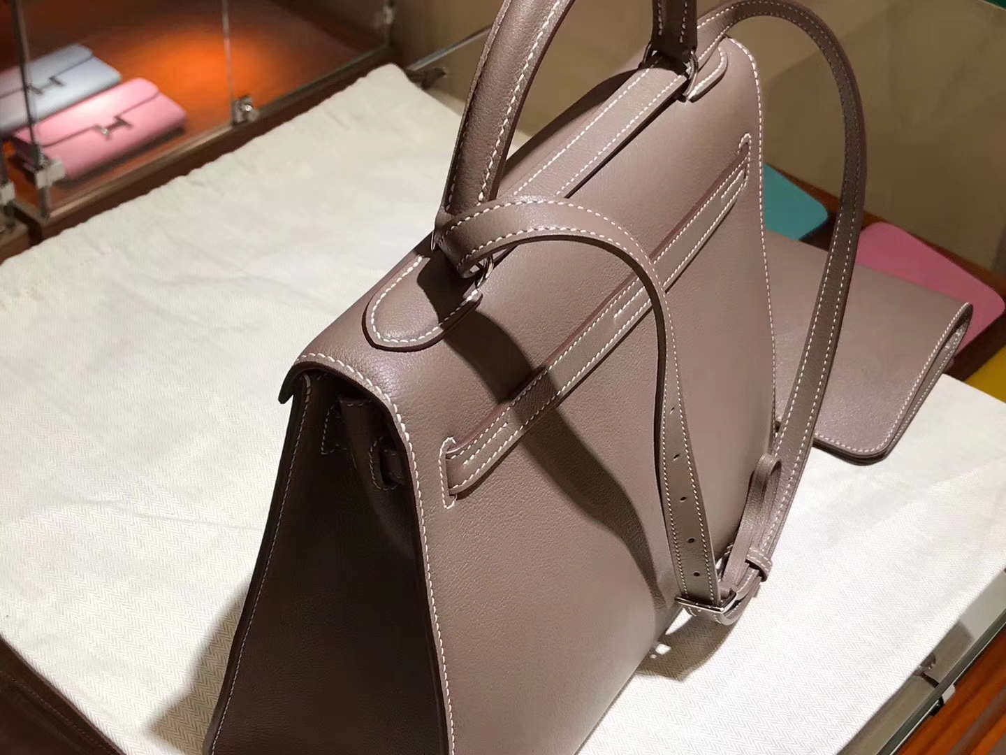 HERMES 爱马仕 Kellyfalt  大象灰 CK18 Etoupe Swift 手工定制  配全套专柜原版包装