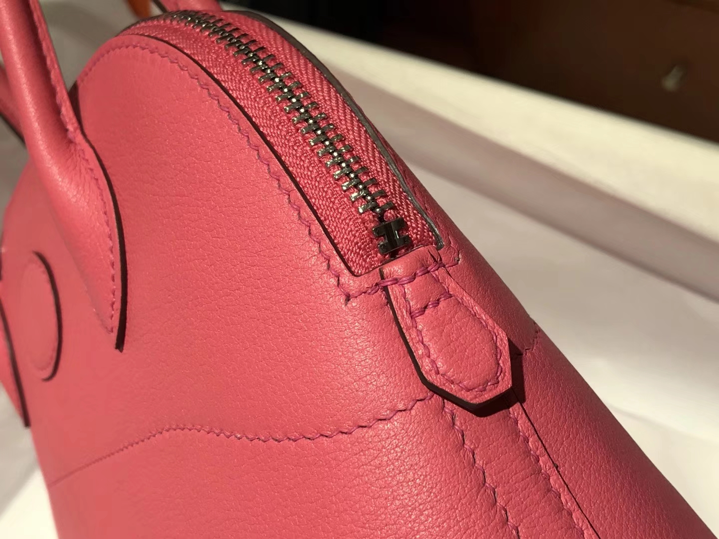 Hermes 爱马仕 Bolide Epsom皮 U5唇膏粉Rose Lipsur 27cm 可接受定制