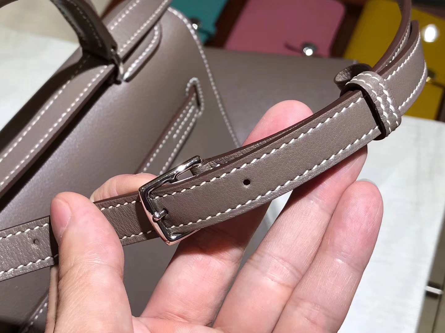 HERMES 爱马仕 Kellyfalt  大象灰 CK18 Etoupe Swift 手工定制  配全套专柜原版包装