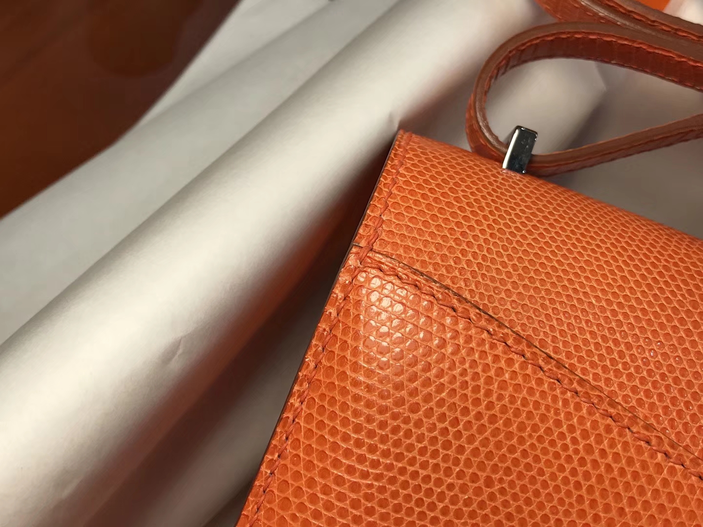 Hermes 爱马仕 空姐包 Constance 蜥蜴皮 CK93 经典橙色 Orange  定制15-20天发货 配全套专柜原版包装