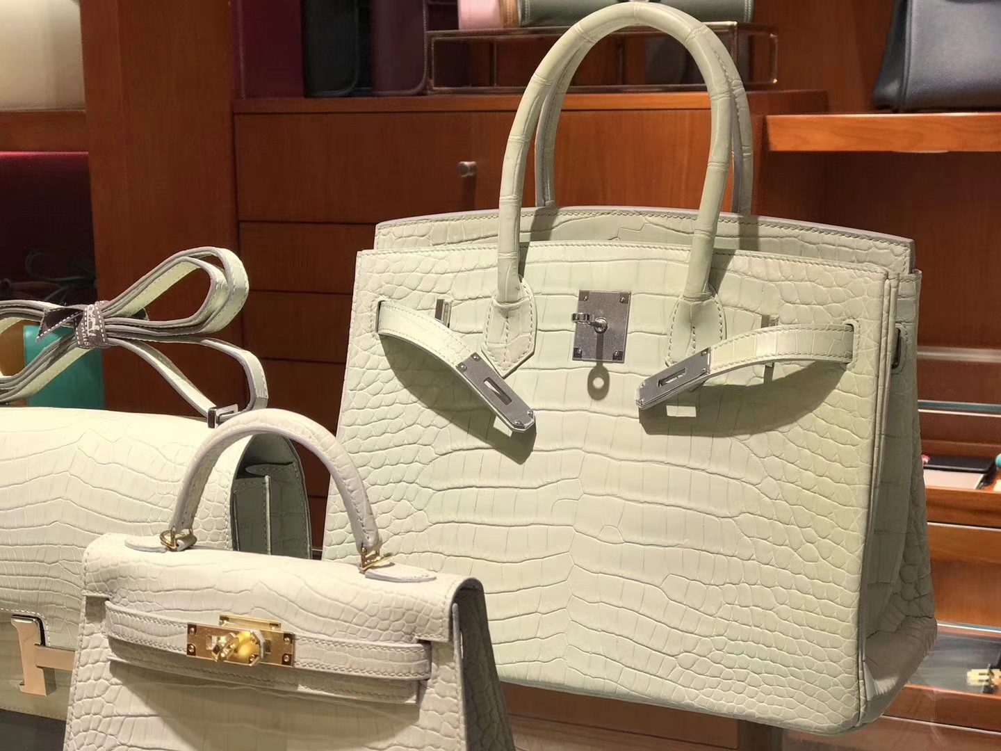HERMES 爱马仕 奶昔白系列 凯莉包 Kelly  铂金包 Birkin MiniKelly 2 空姐包 Constance