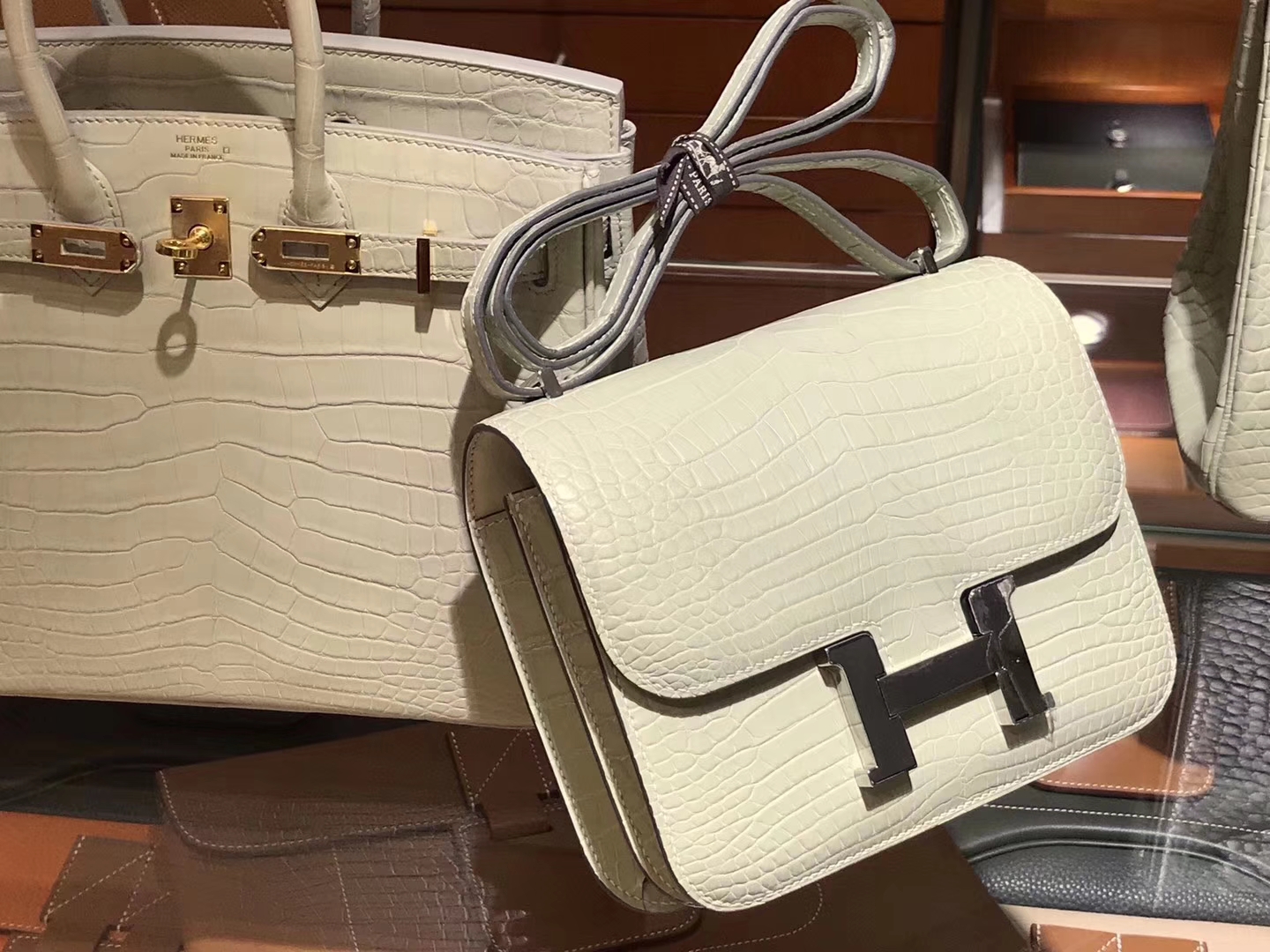 HERMES 爱马仕 奶昔白系列 凯莉包 Kelly  铂金包 Birkin MiniKelly 2 空姐包 Constance