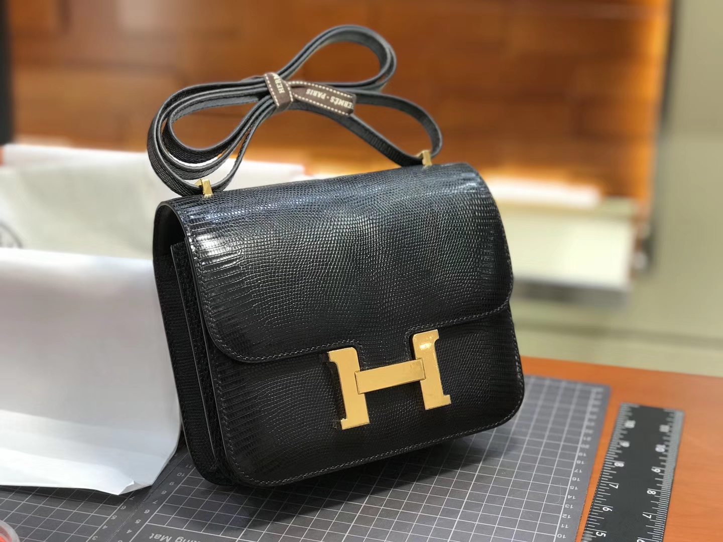 Hermes 爱马仕 空姐包 Constance 蜥蜴皮 黑色 nior CK89 配全套专柜原版包装