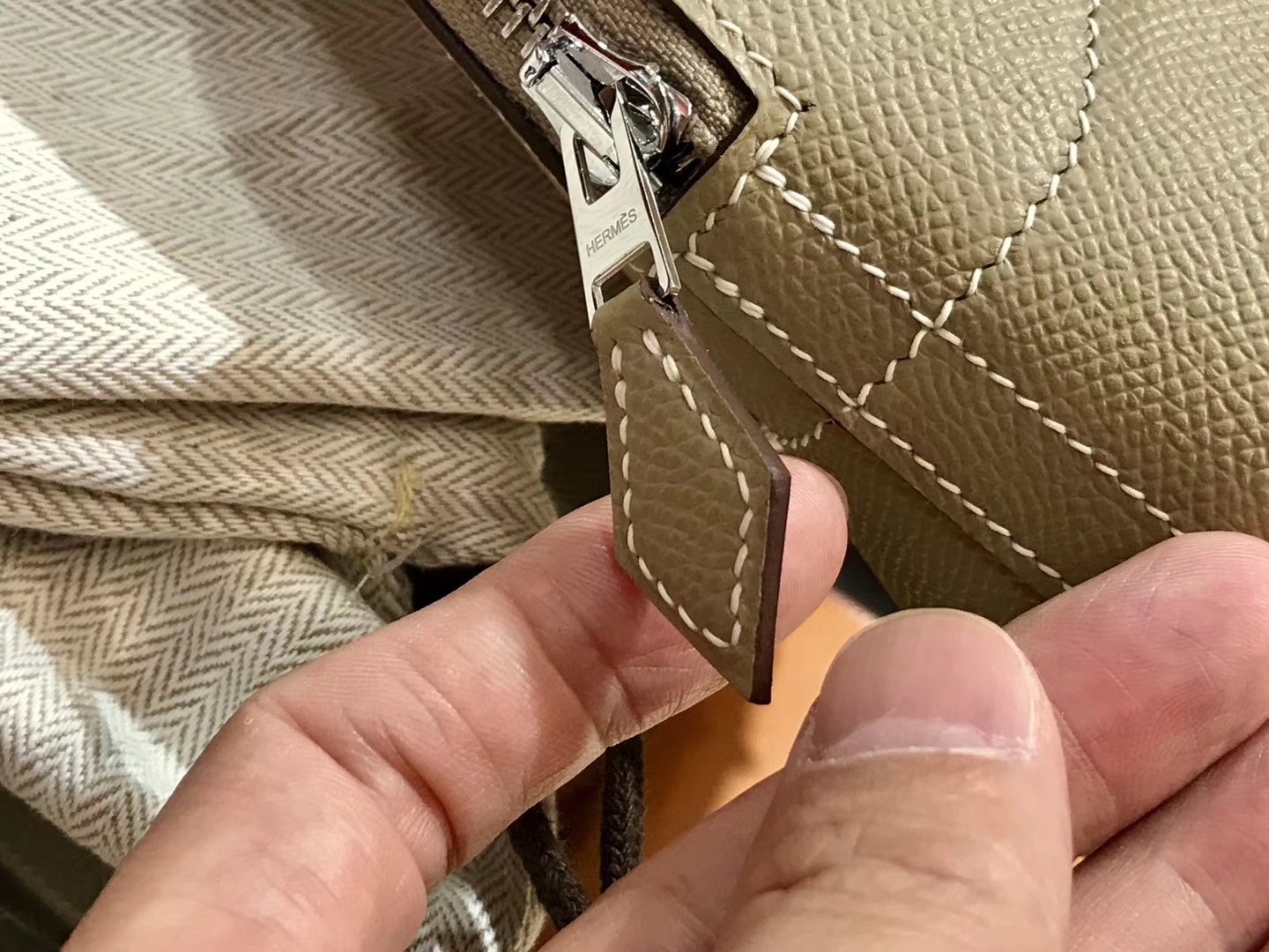 Hermes 爱马仕 Bolide Epsom皮 风衣灰 27cm 可接受定制