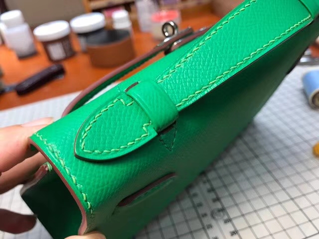 HERMES 爱马仕 迷你凯莉 MiniKelly 竹子绿 bambou 1k 配全套专柜原版包装