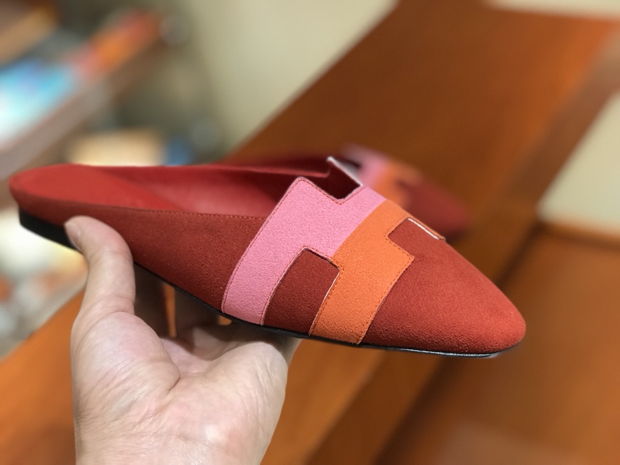 秋冬新款麂皮 Chamois Leather 拼色款 女士平底鞋  中国红