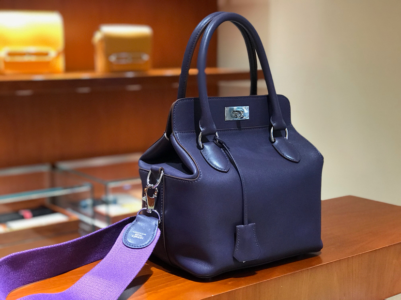 HERMES 爱马仕 专柜新款 Toolbox Swift 牛奶盒 20cm 梦幻紫