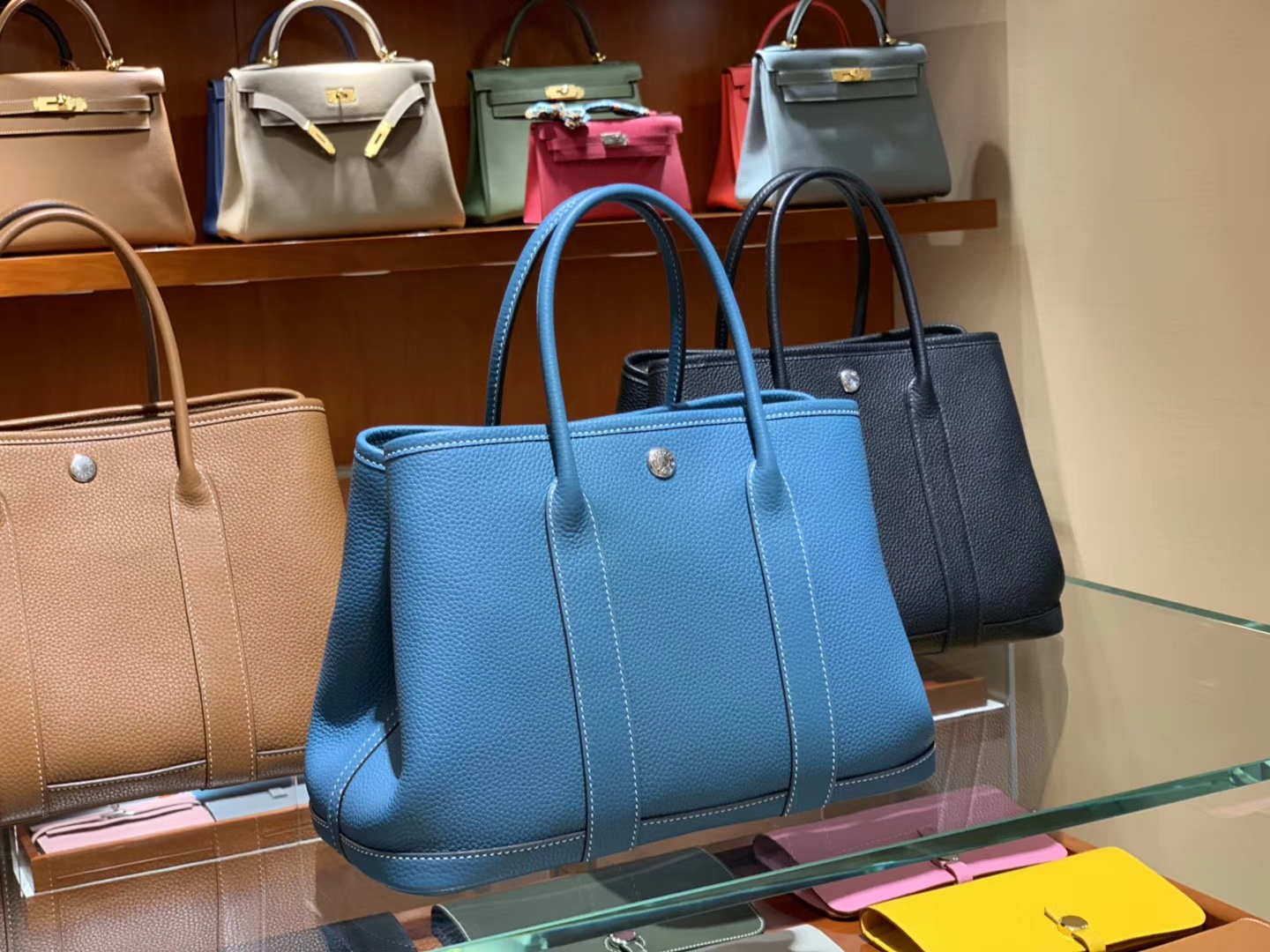 HERMES 爱马仕 Garden Party 花园包 牛仔蓝 银扣 配全套专柜原版包装