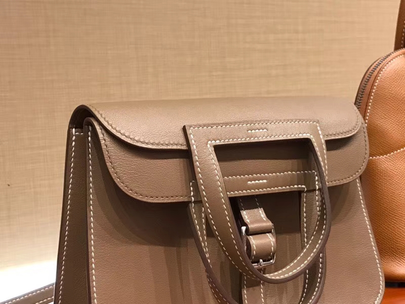 HERMES 爱马仕 Halzan swift 大象灰 银扣 配全套专柜原版包装