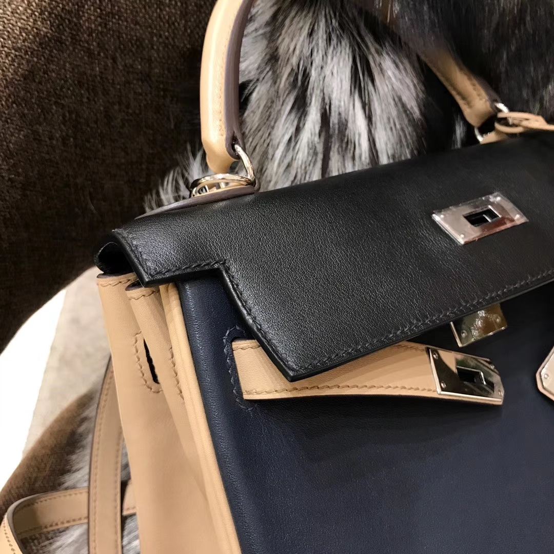 HERMES 爱马仕 Kelly走秀款 swift三色配 28cm