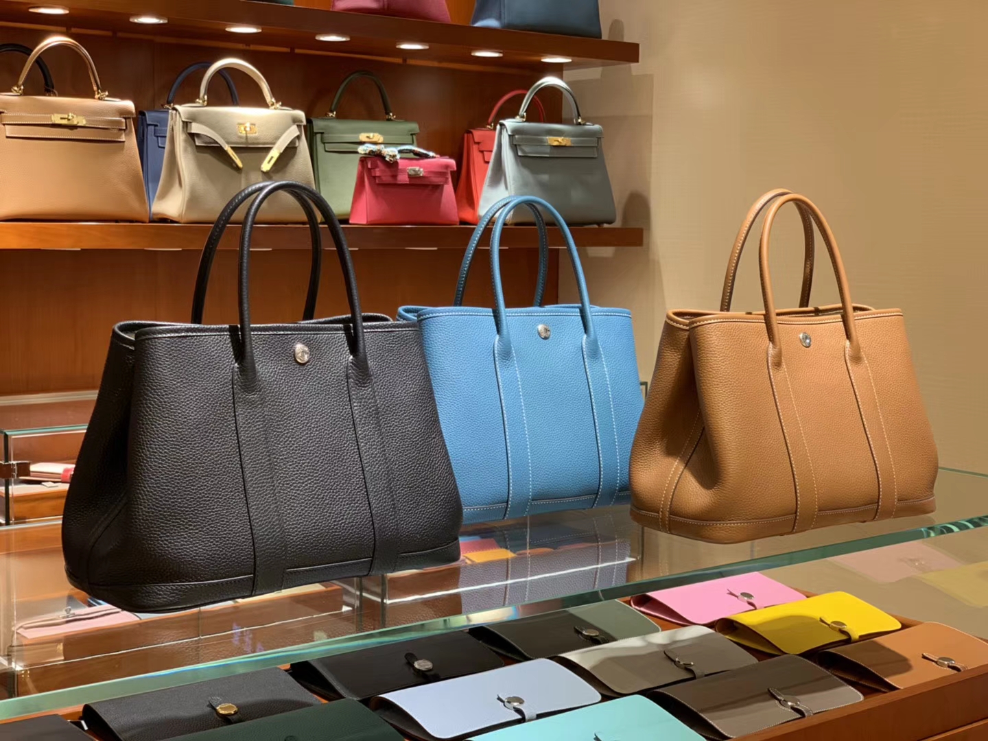 HERMES 爱马仕 Garden Party 花园包 金棕色 牛仔蓝 黑色 配全套专柜原版包装