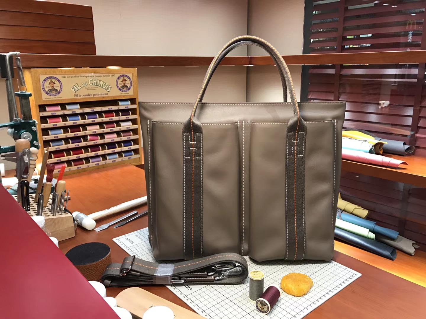 HERMES 爱马仕 大篷车经典款 大象灰 银扣 配全套专柜原版包装