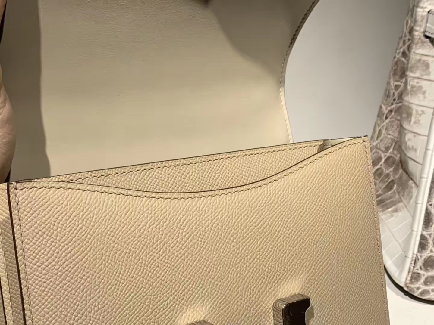 HERMES 爱马仕 空姐包 Constance 18cm 24cm Epsom 风衣灰