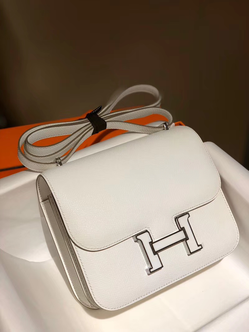 HERMES 爱马仕 空姐包 Constance 18cm 24cm 白色