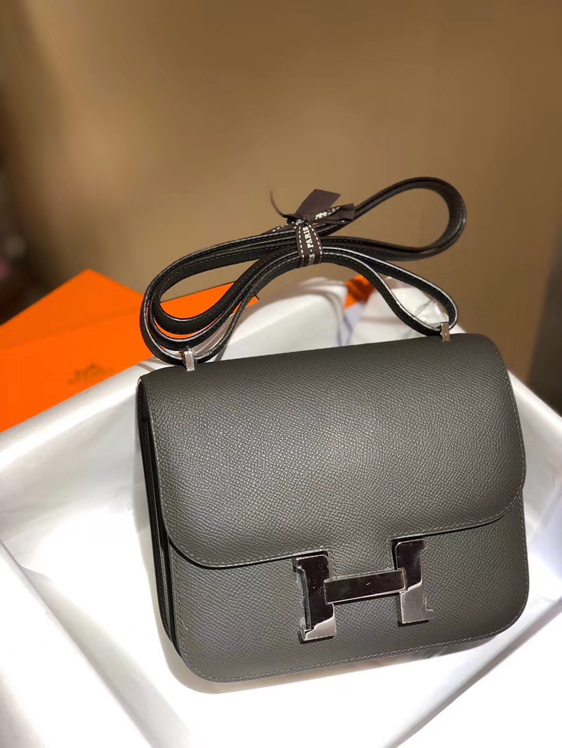 HERMES 爱马仕 空姐包 Constance 18cm 24cm 锡器灰