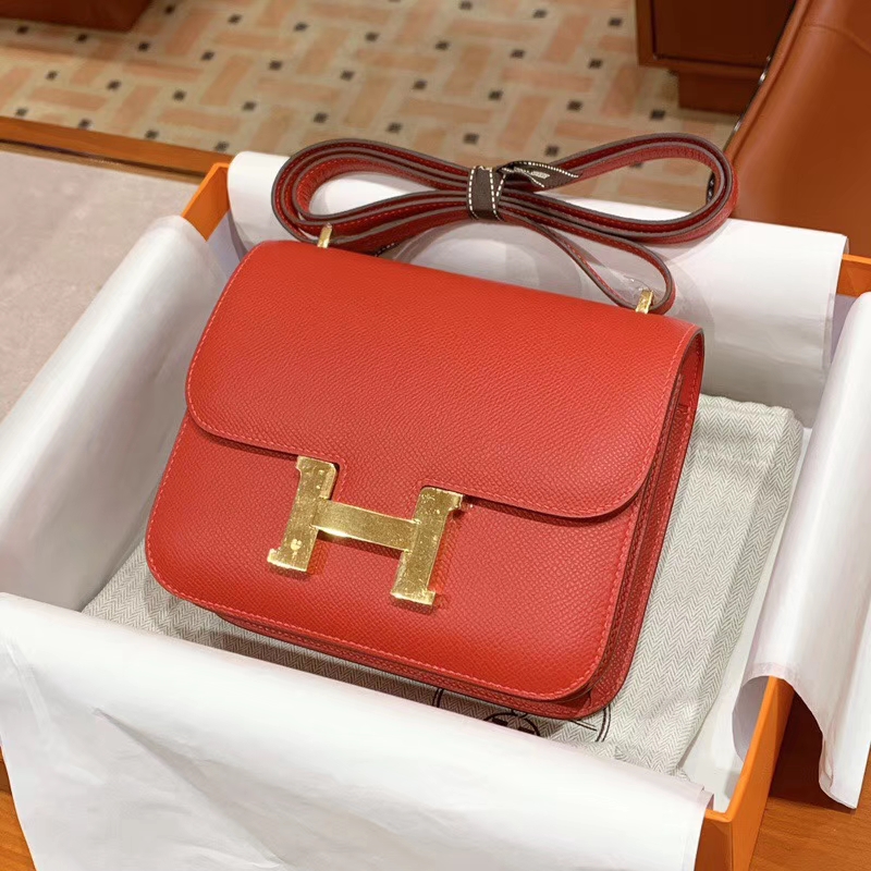 HERMES 爱马仕 空姐包 Constance 18cm 24cm 龙虾粉
