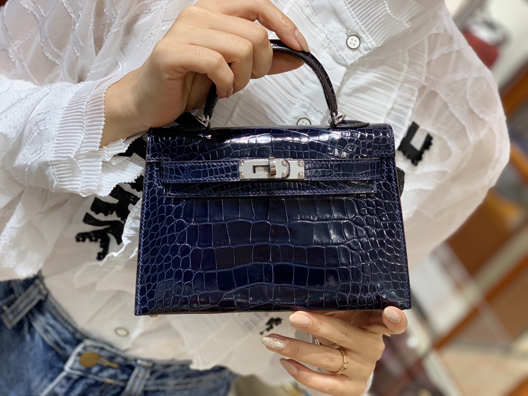 HERMES 爱马仕女包二代 19cm 深蓝  现货
