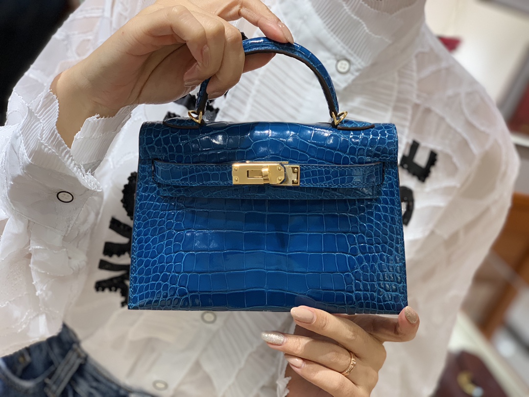 HERMES 爱马仕女包二代 19cm   伊兹密尔蓝  现货