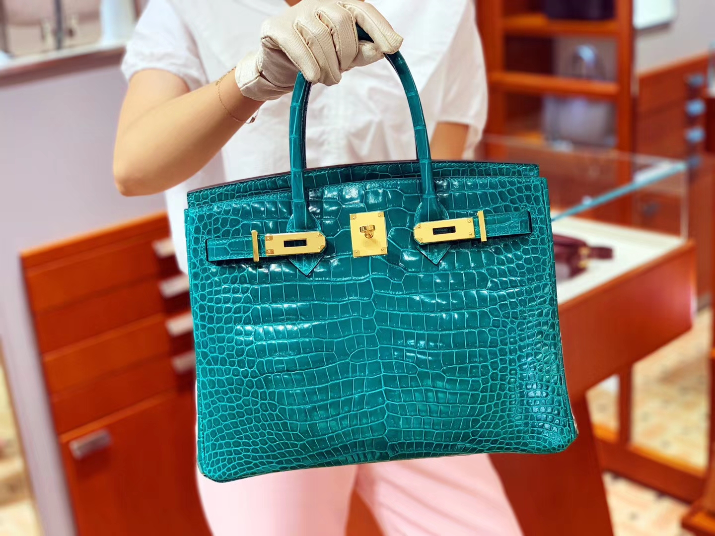 爱马仕Birkin30经典橙色 顶级Togo小牛皮包包 - 七七奢侈品