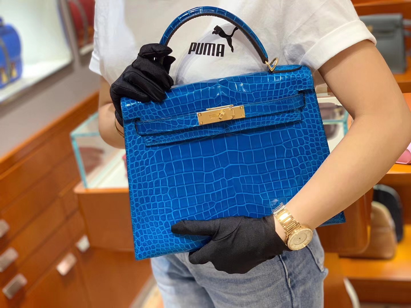 爱马仕定制官网 现货 Kelly 28 伊兹密尔蓝 收藏级精品